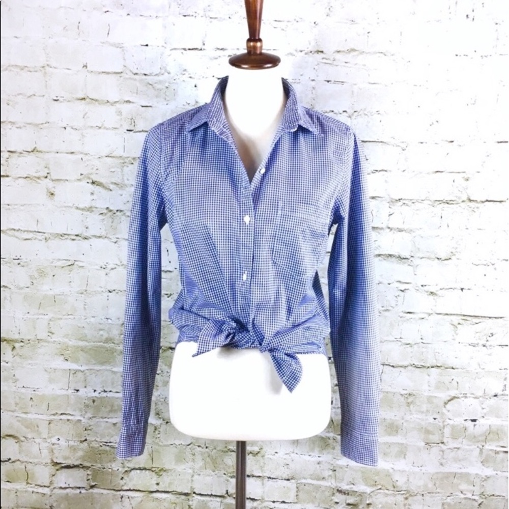 GAP Navy & White Gingham Check Shirt (Size M)